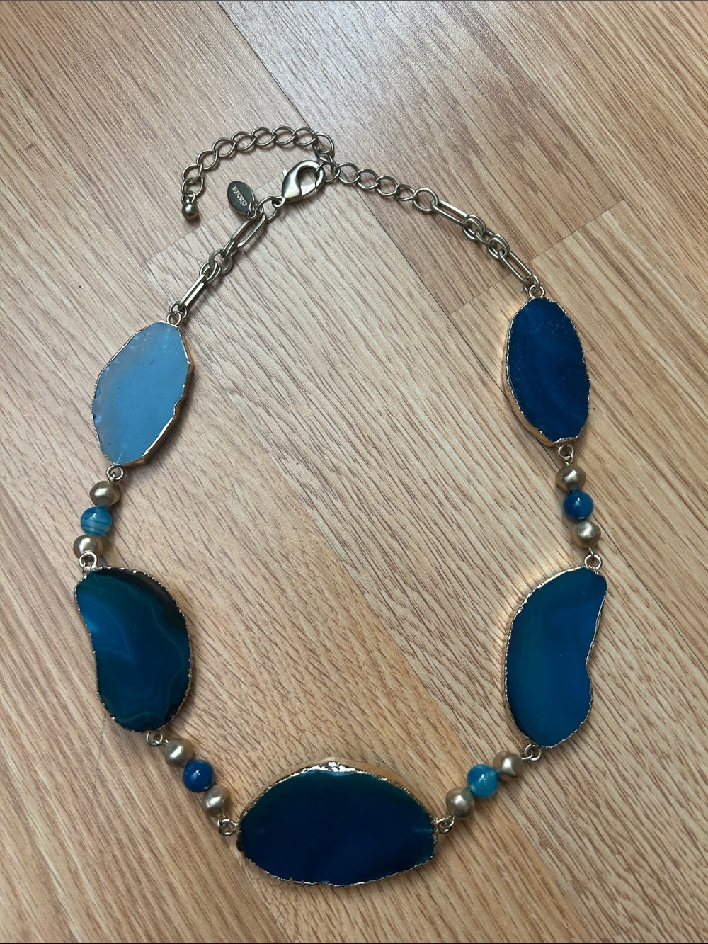 Chico’s blue agate statement necklace